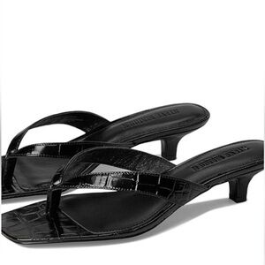 NEW Steve Madden Black Croc-Embossed Sandals